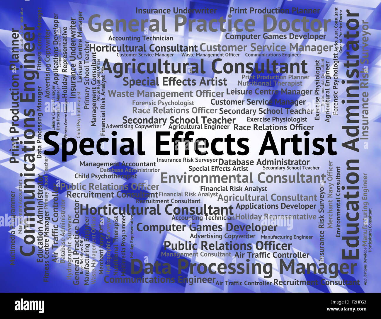 Special Effects Artist Indicating Position Designer And Hire Stock