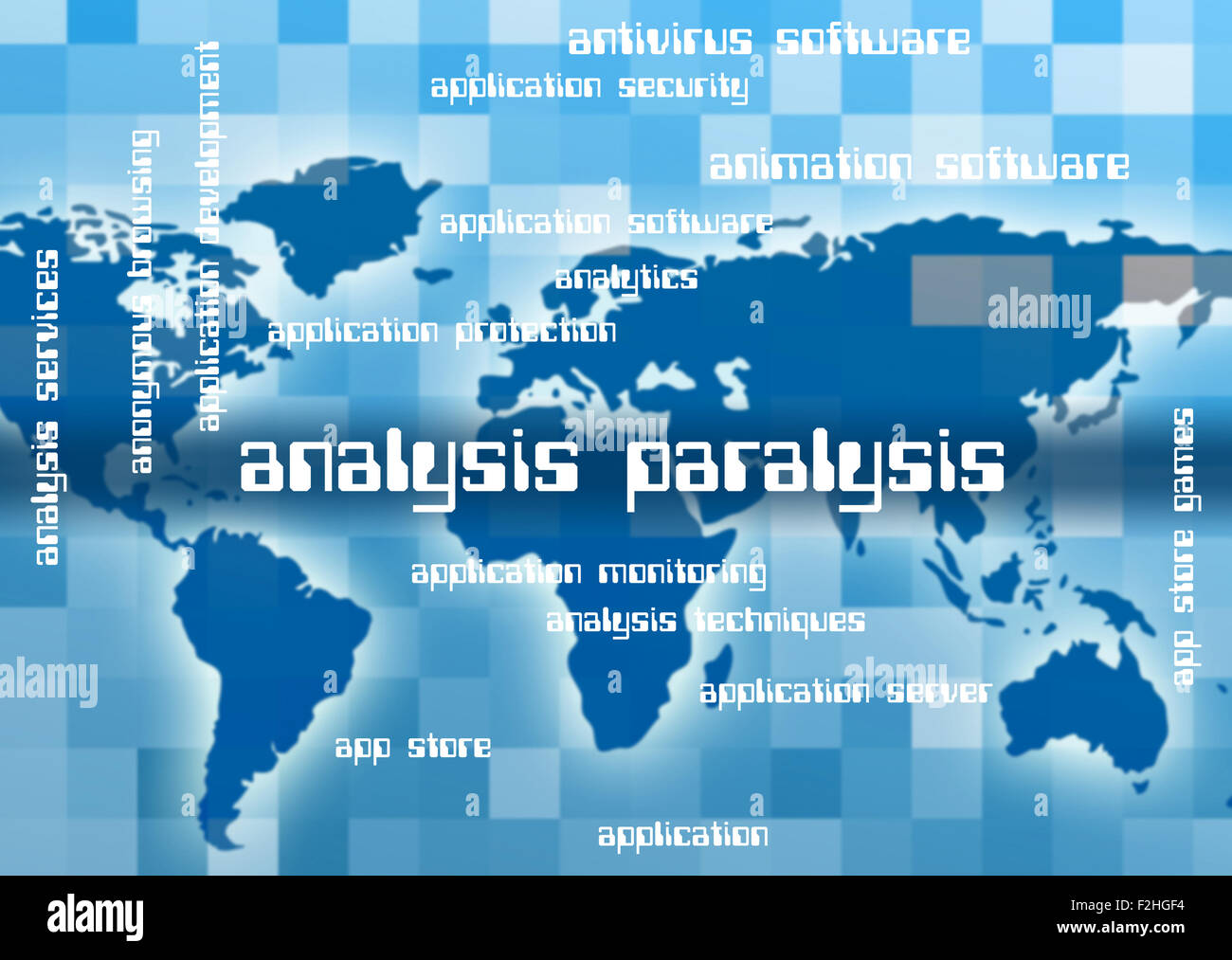 Business cartoon about analysis paralysis. Stock Illustration