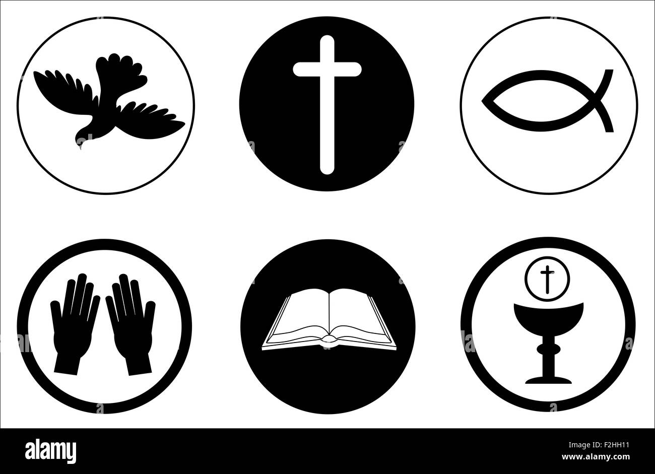 Christianity icons and symbols Stock Photo