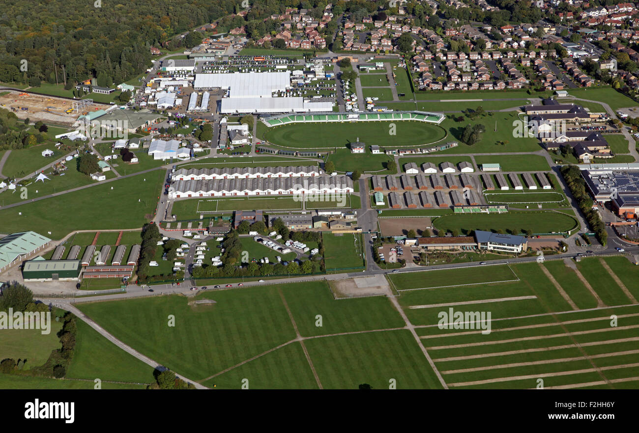 aerial view of The Great Yorkshire Showground in Harrogate, UK Stock