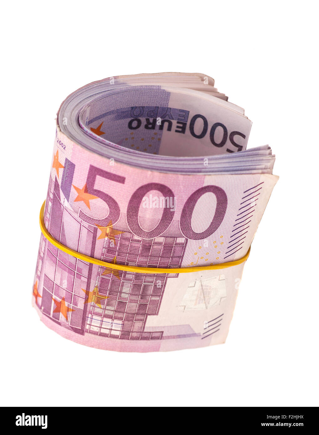 five hundredth banknotes under rubber band Stock Photo Alamy