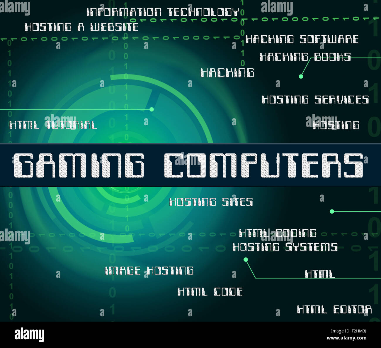 Gaming Computers Indicating Play Time And Entertaining Stock Photo - Alamy