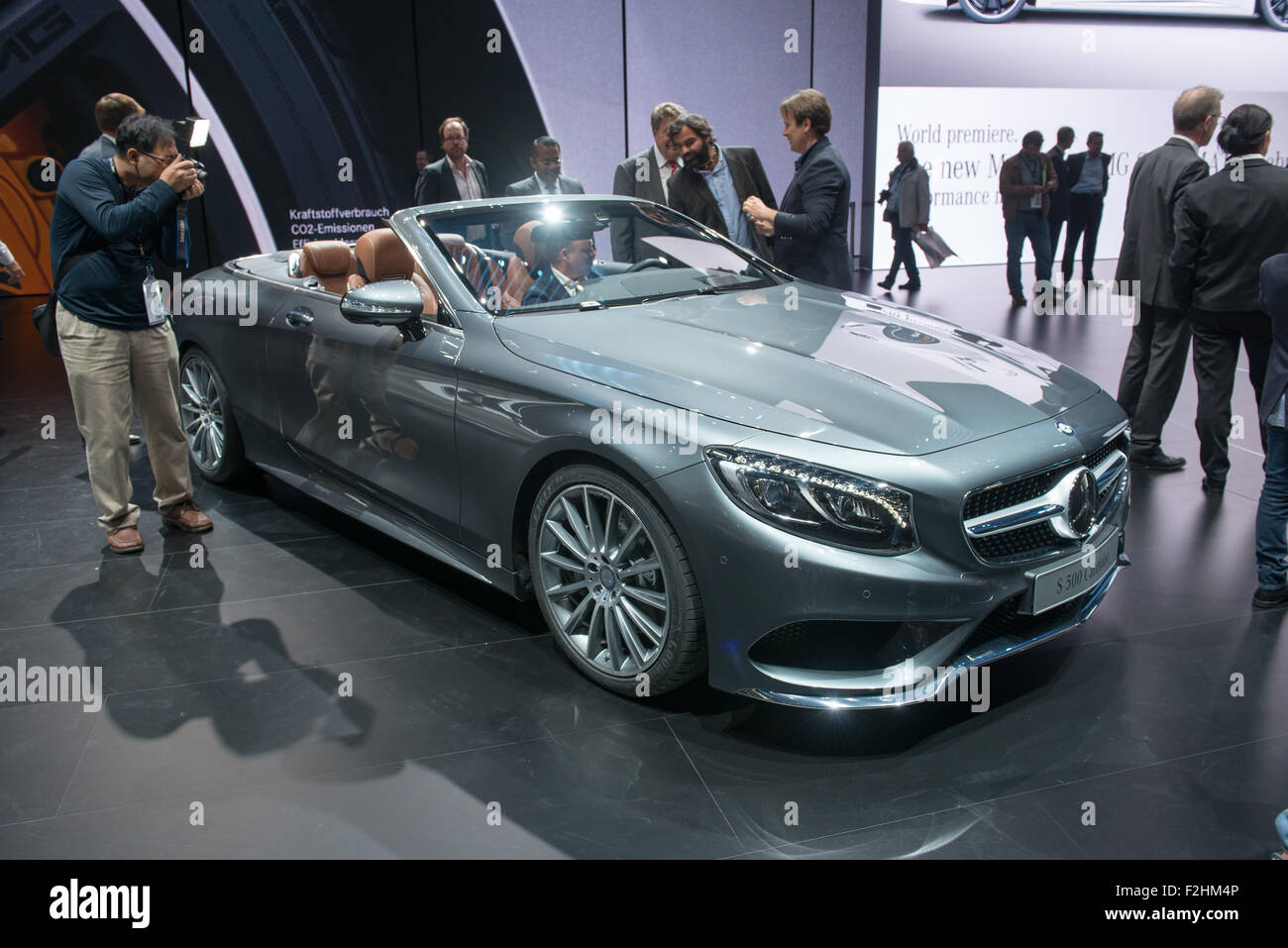 Frankfurt international motor show (IAA) 2015. Mercedes-Benz S500 Cabriolet - world premiere Stock Photo