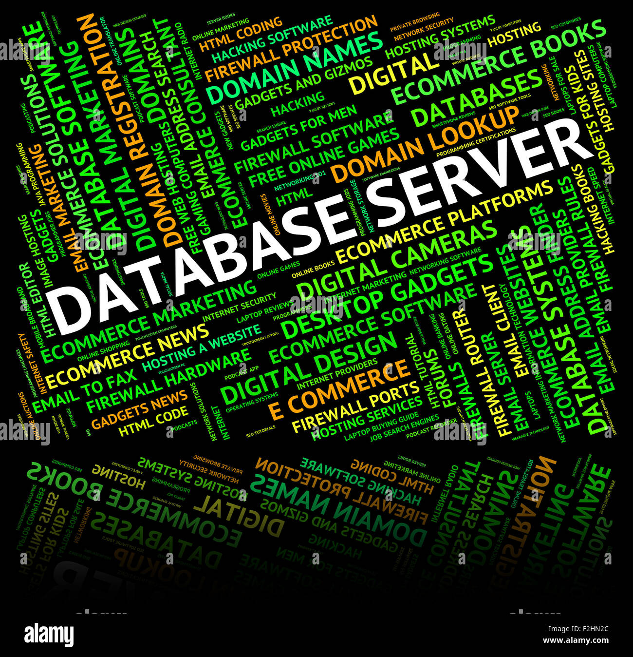 Database Server Indicating Computer Servers And Word Stock Photo - Alamy
