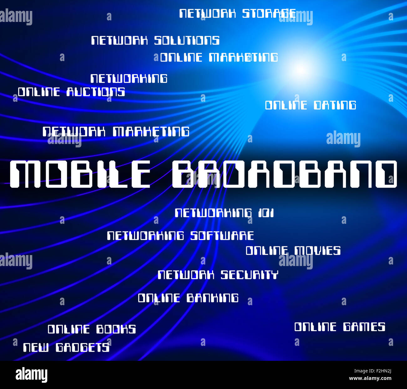 Mobile Broadband Meaning World Wide  And Network Server Stock Photo