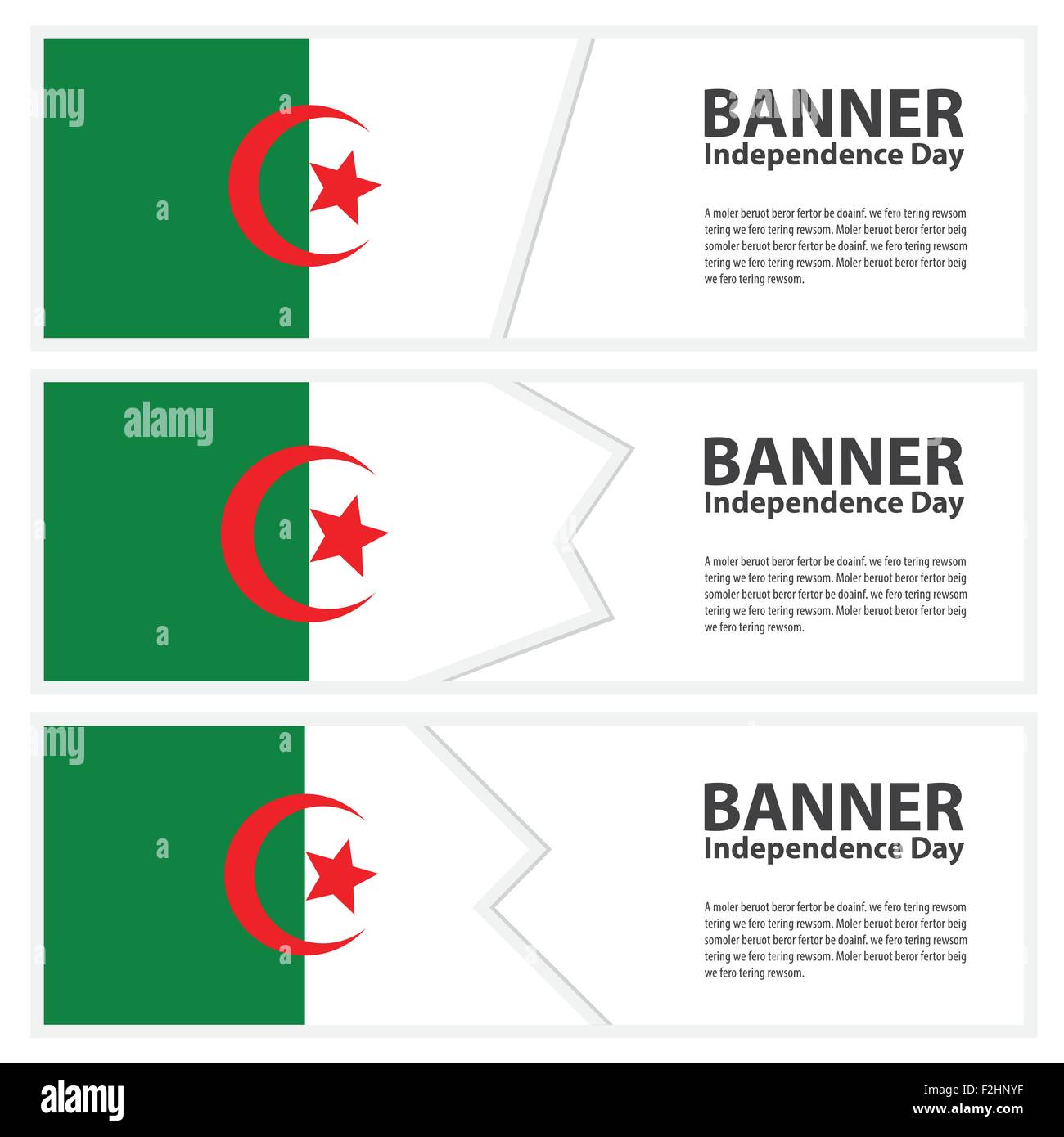 algeria  Flag banners collection independence day Stock Vector