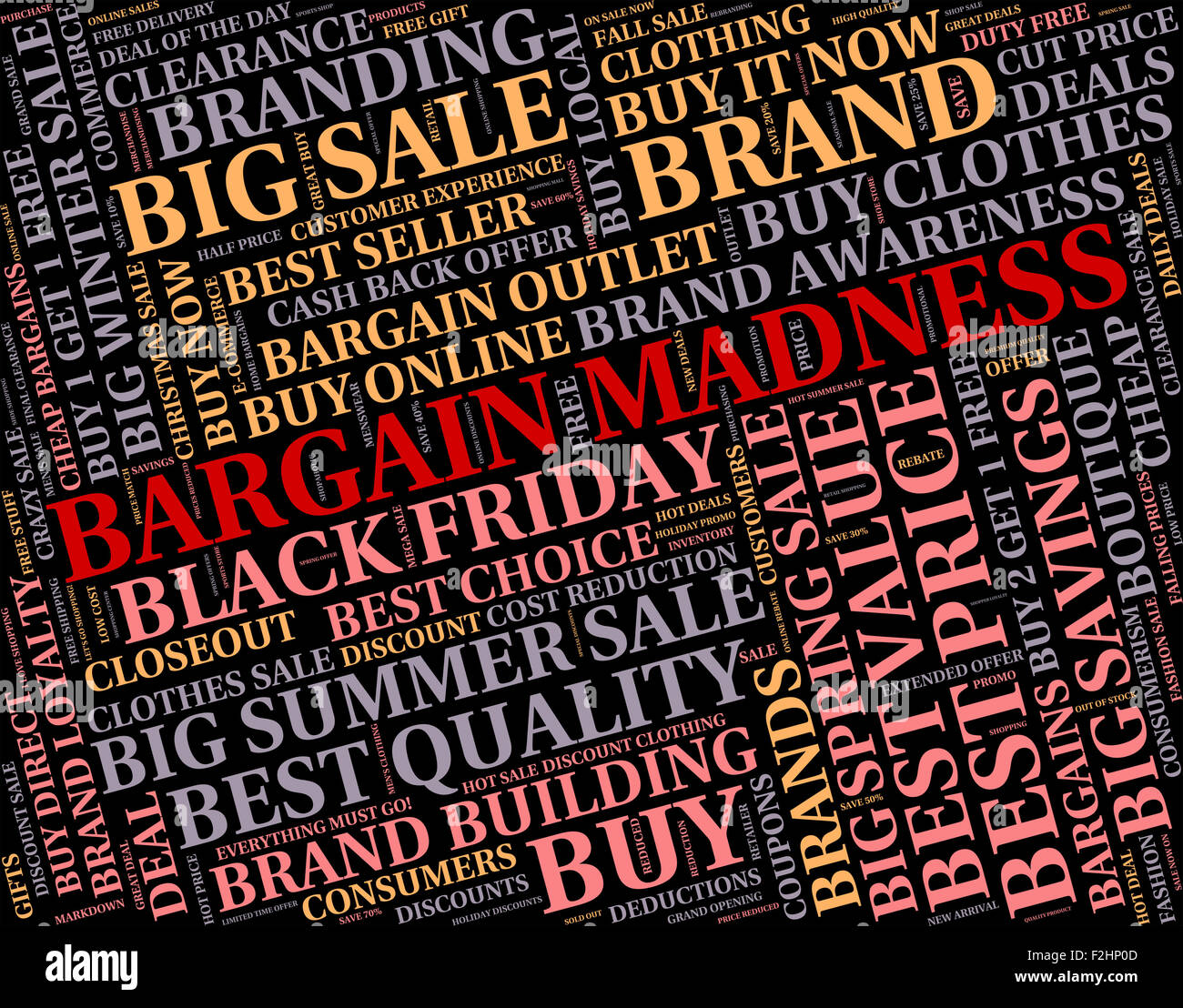 Bargain Madness Meaning Crazy Text And Bargains Stock Photo Alamy