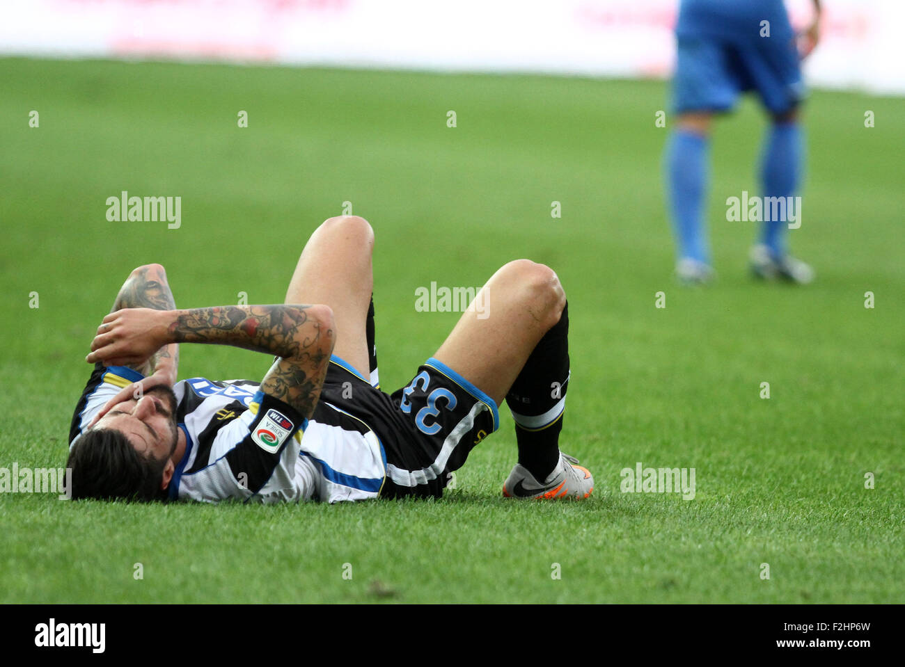 Udine, Italy. 19th September, 2015. Udinese's midfielder Panagiotis Giorgios Kone on field during the Italian Serie A football match between Udinese Calcio v Empoli at Friuli Stadium on 19 September, 2015 in Udine. Credit:  Andrea Spinelli/Alamy Live News Stock Photo