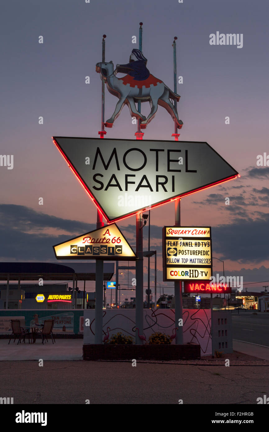 Safari Motel along Route 66 in Tucumcari, New Mexico Stock Photo