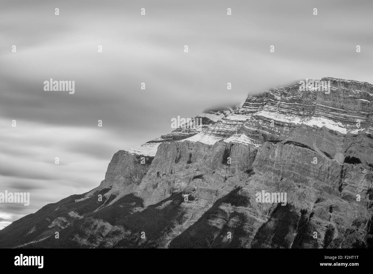 Side View of Mt. Rundle, Banff National Park, Stock Photo