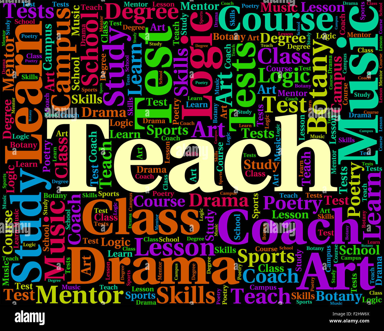 Teach Word Meaning Give Lessons And Instruct Stock Photo Alamy