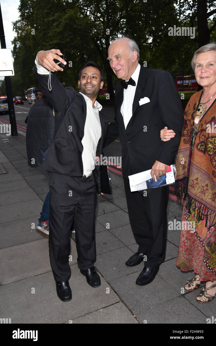 London, UK. 18th September, 2015. Sir Vince Cable and wife attends the The 15th Asian Achievers Awards 2015 with Grosvenor House Hotel, London. Credit:  See Li/Alamy Live News Stock Photo