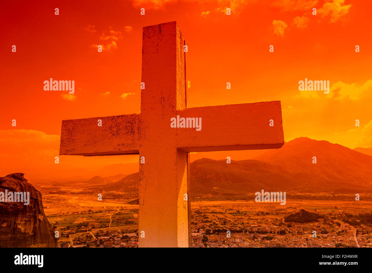 Holy Trinity lookout Meteora Stock Photo