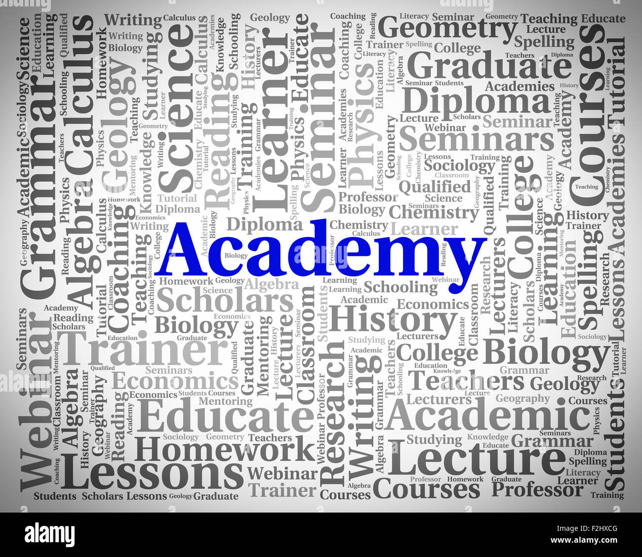 Academy Word Meaning Words Academies And College Stock Photo