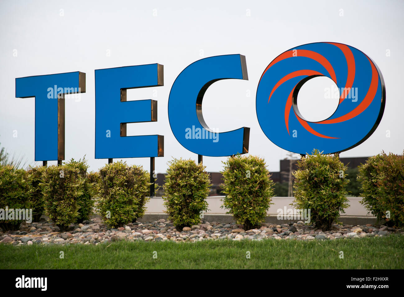 A logo sign outside of a facility occupied by the Teco Westinghouse Motor Company in Round Rock, Texas on September 11, 2015. Stock Photo