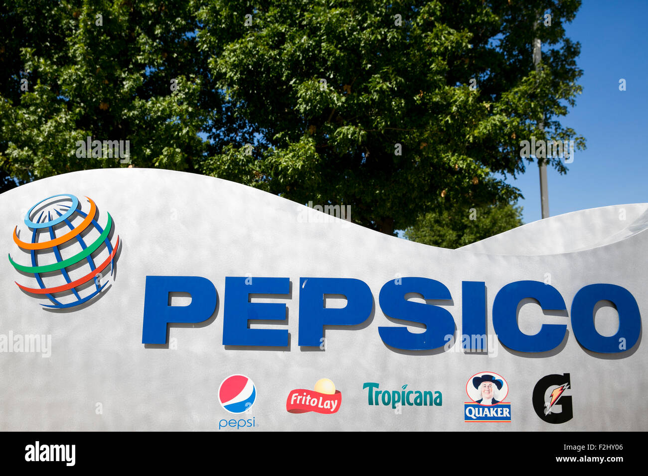 A logo sign outside of a facility occupied by PepsiCo Inc., in Plano, Texas on September 12, 2015. Stock Photo