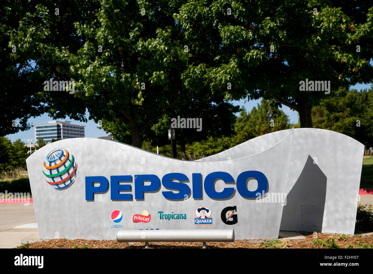 A logo sign outside of a facility occupied by PepsiCo Inc., in Plano, Texas on September 12, 2015. Stock Photo