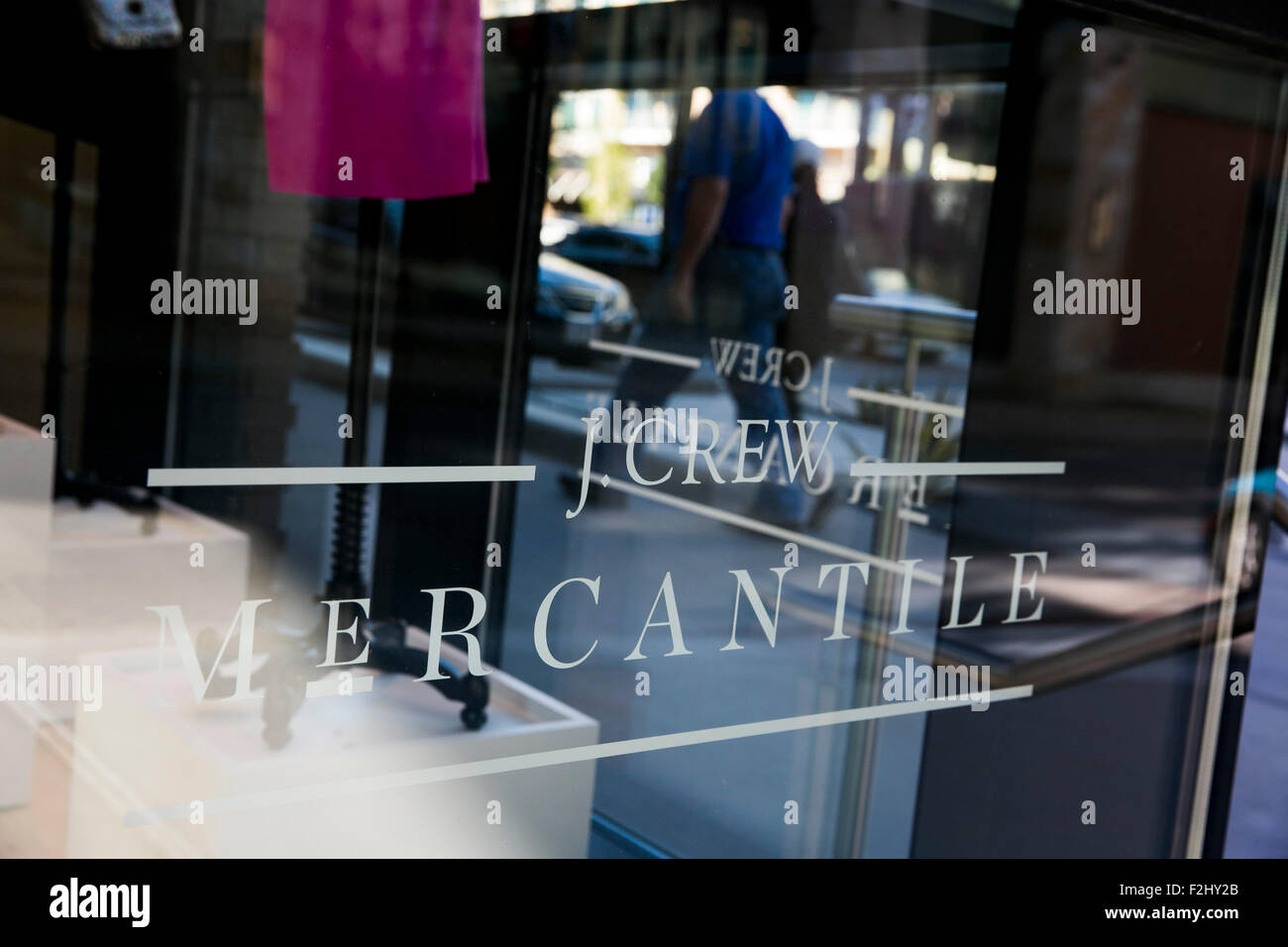 A logo sign outside of a J.Crew Mercantile retail store in Dallas, Texas on September 12, 2015. Stock Photo