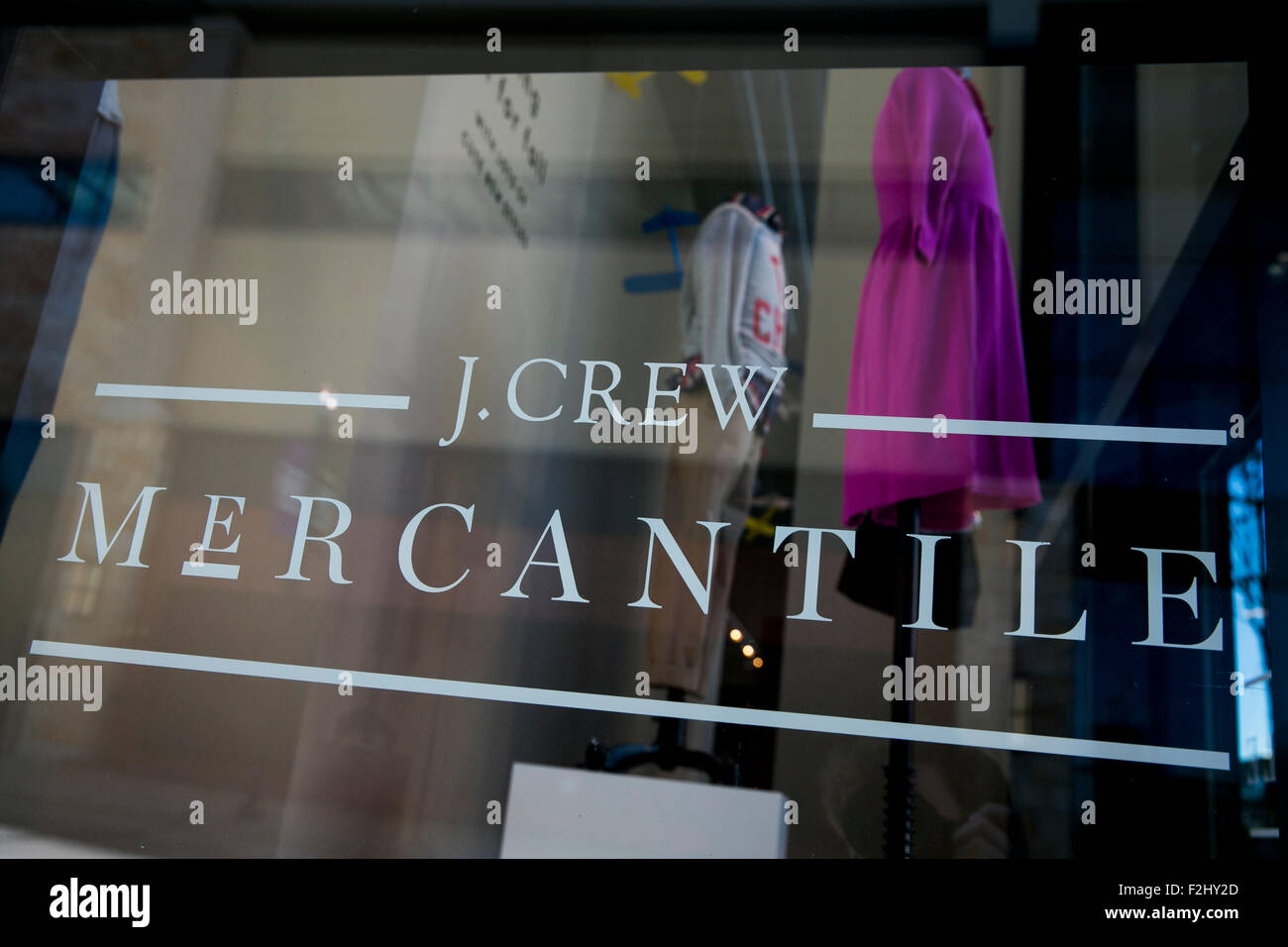 A logo sign outside of a J.Crew Mercantile retail store in Dallas, Texas on September 12, 2015. Stock Photo