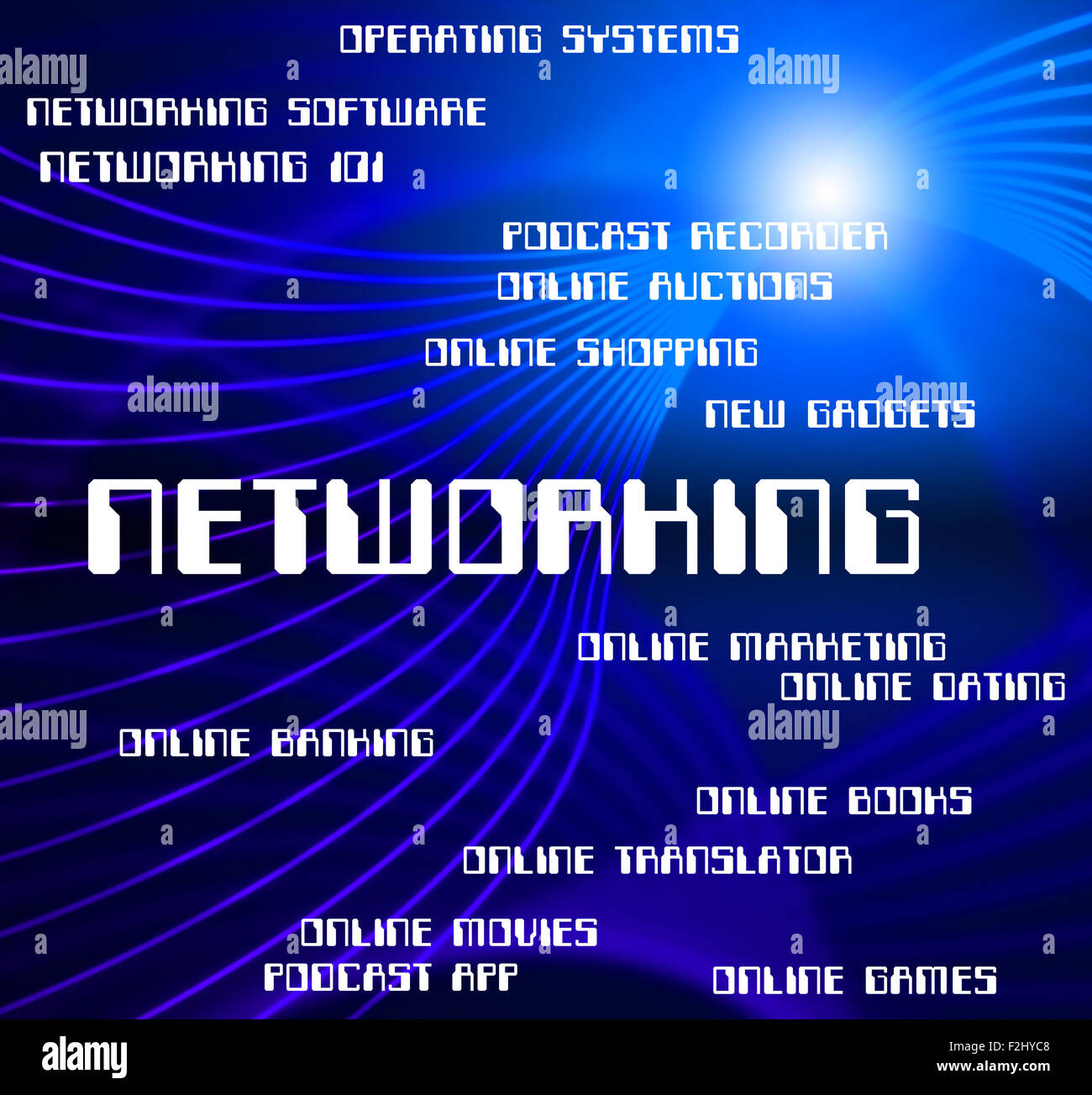 Networking Word Meaning Global Communications And Communicate Stock