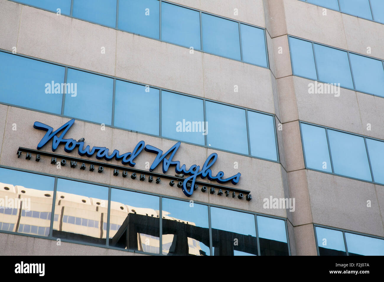 A Logo Sign Outside Of The Headquarters Of The Howard Hughes Corporation In Dallas Texas On September 12 2015 Stock Photo Alamy