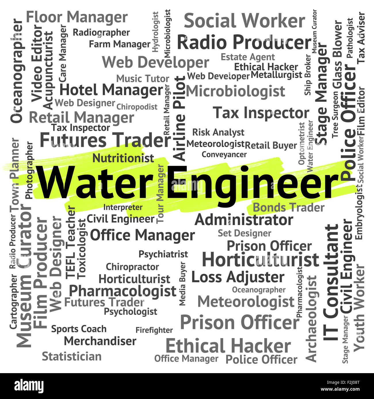 Water Engineer Representing Recruitment Mechanic And Occupations Stock