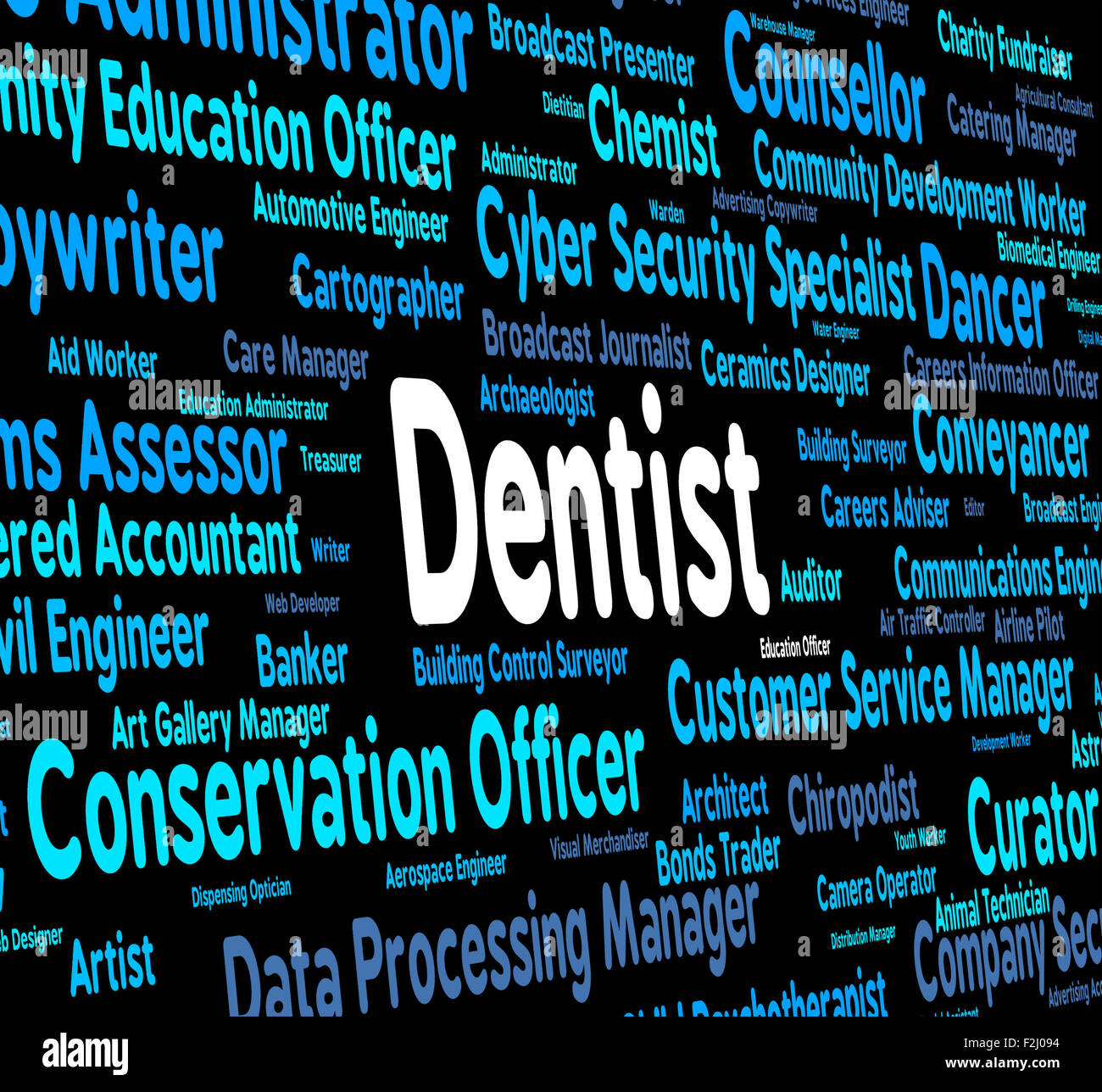 Dentist Job Indicating Dental Surgeons And Words Stock Photo Alamy
