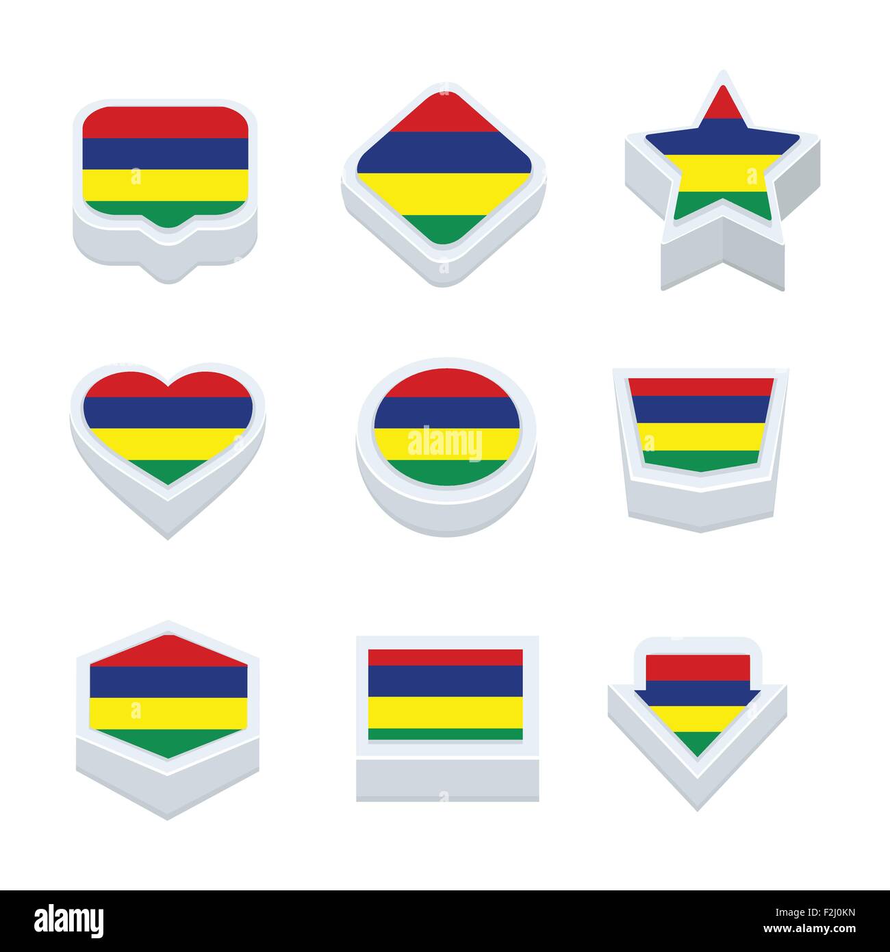 mauritius flags icons and button set nine styles Stock Vector Image ...