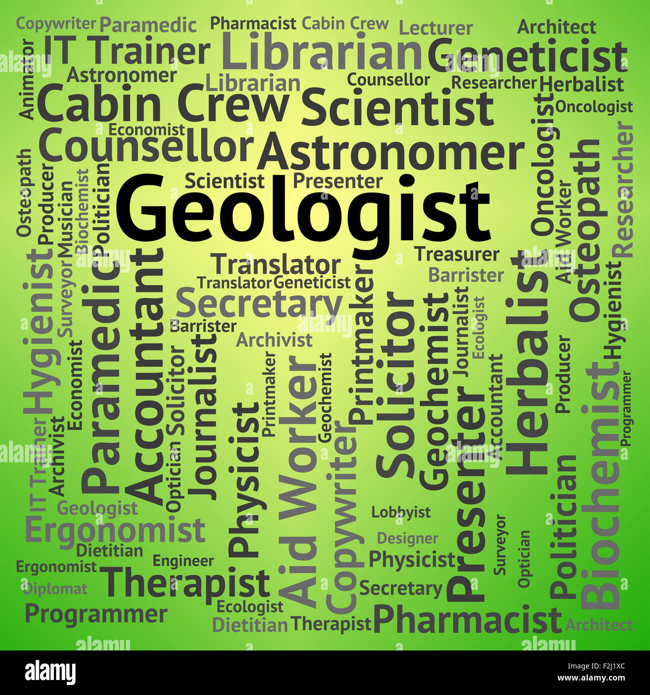 Geologist Job Representing Geological Occupations And Word Stock Photo