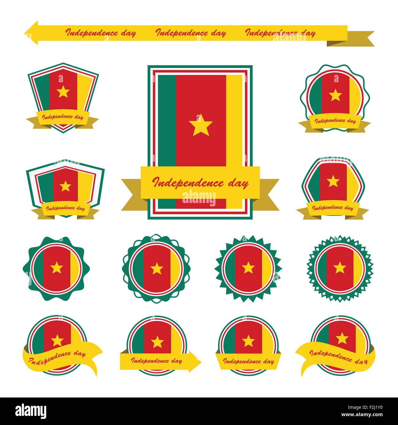 cameroon independence day flags infographic design Stock Vector Image ...