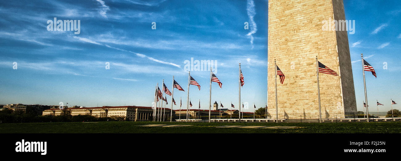 Low angle view of Washington Monument, Washington DC, USA Stock Photo