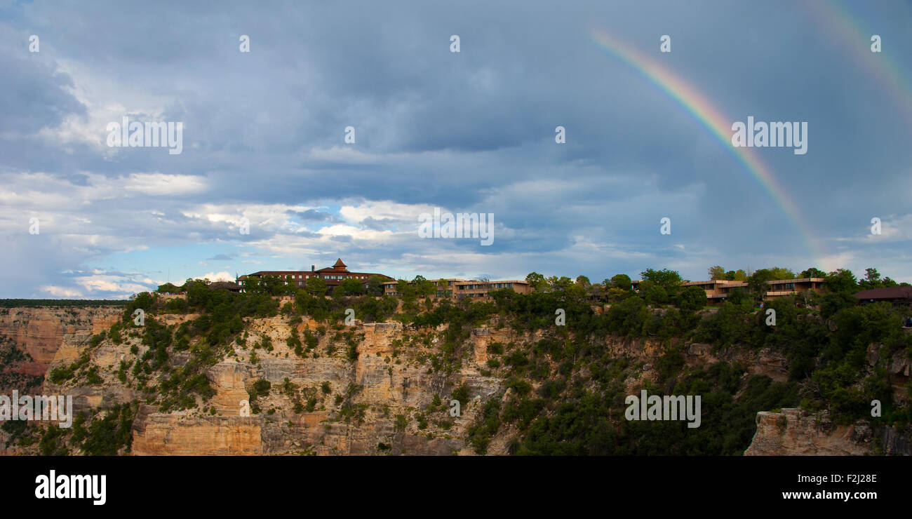 Rainbow over a canyon, Grand Canyon, Grand Canyon National Park ...