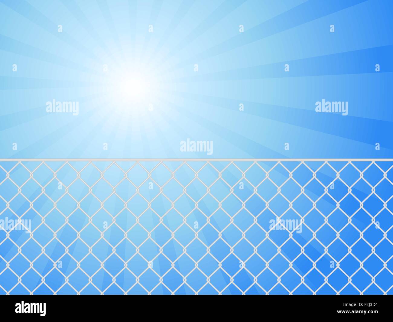 Wire fence and blue sky. Vector illustration. Stock Vector