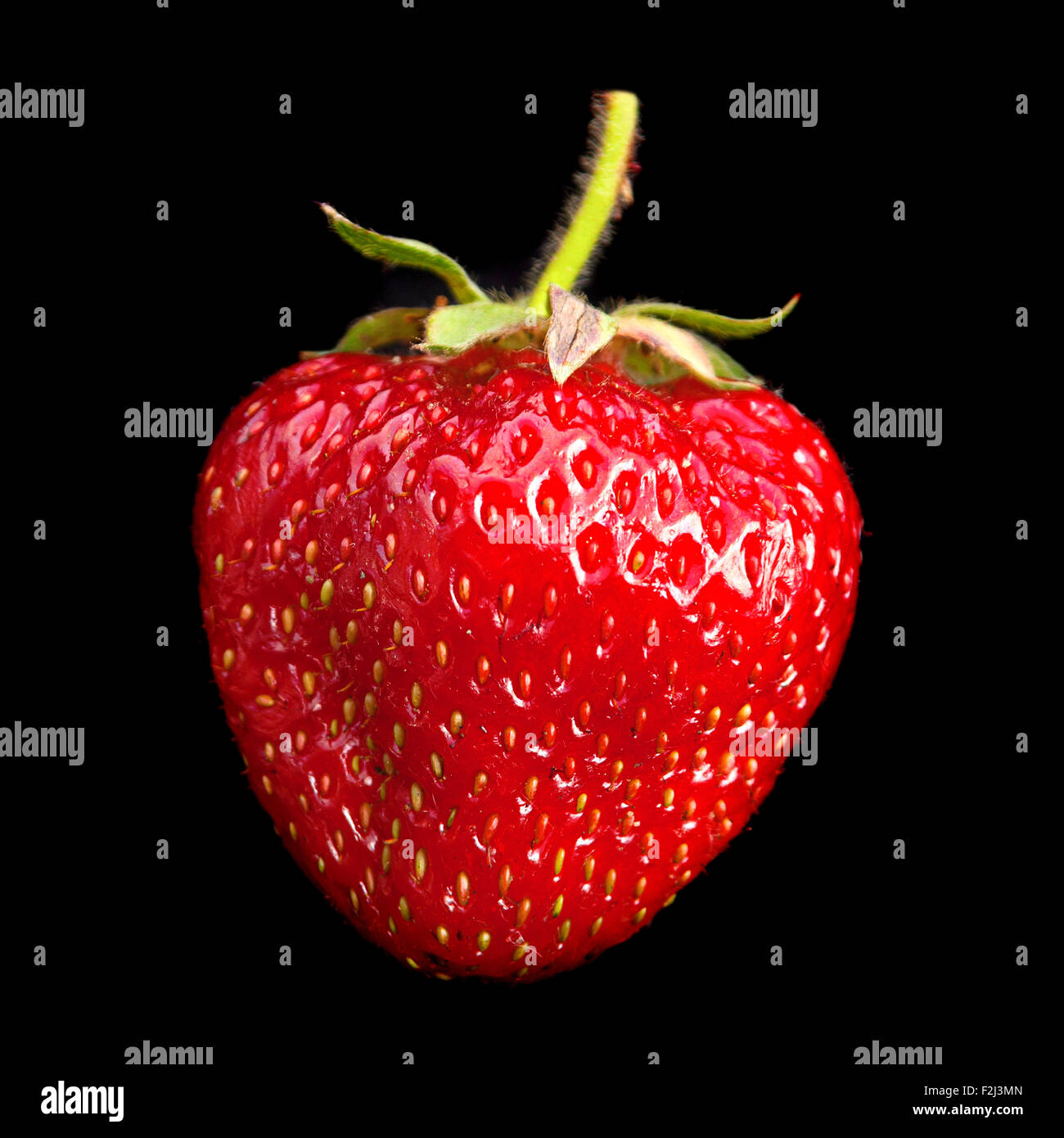 Strawberry fruit closeup isolated on black background Stock Photo - Alamy