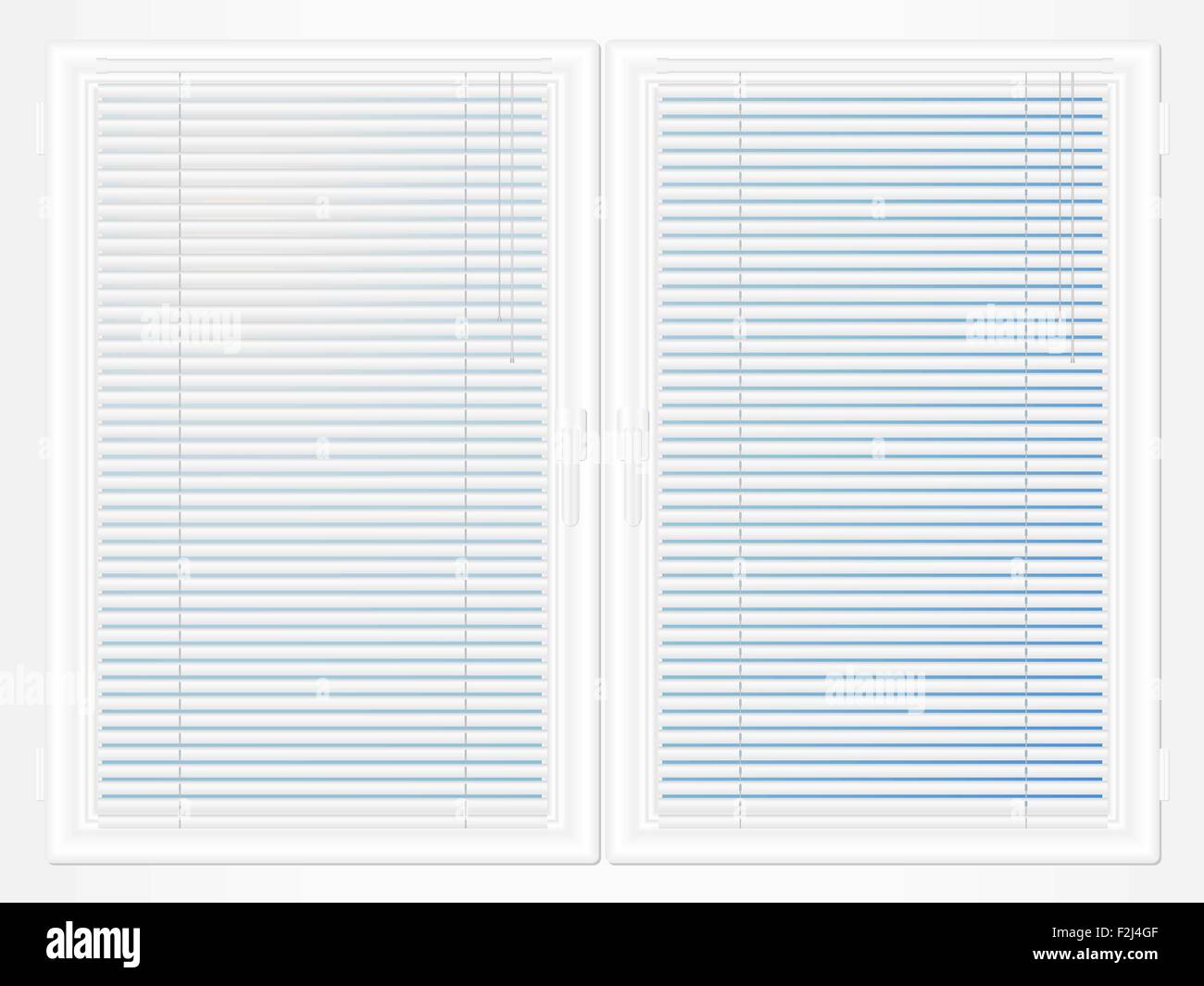 White window frame and blue shutter Stock Vector Images - Alamy