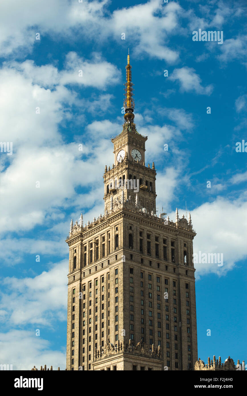 famous Warsaw landmark Palace of Culture and Science by daytime Stock Photo