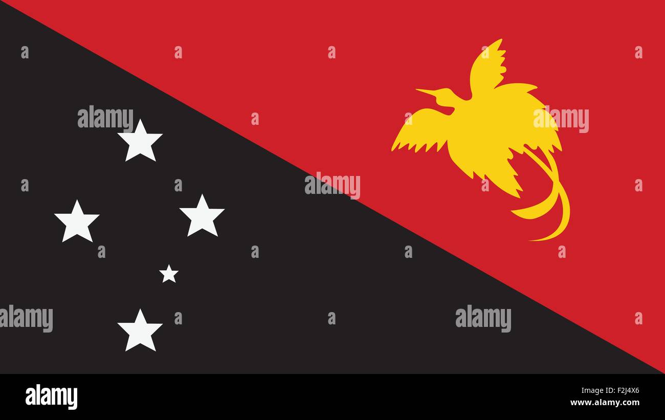 Papua New Guinea Flag for Independence Day and infographic Vector illustration. Stock Vector