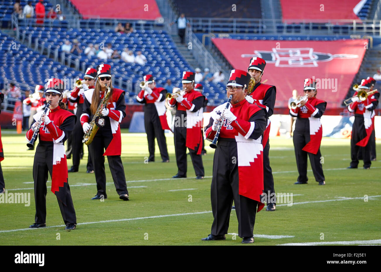 San Diego, CA. 19th Sep, 2015. San Diego State University marching band