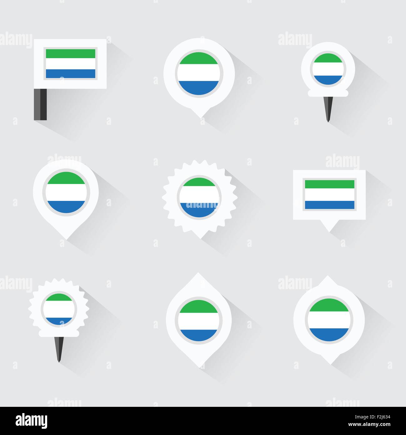 sierra leone flag and pins for infographic, and map design Stock Vector ...