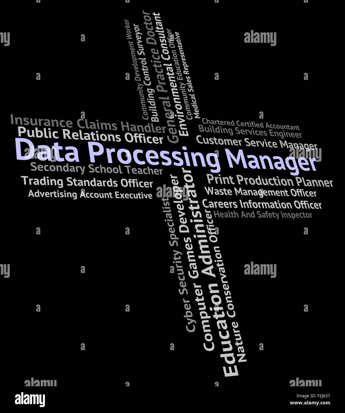 Data Processing Manager Showing Hire Jobs And Managers Stock Photo - Alamy