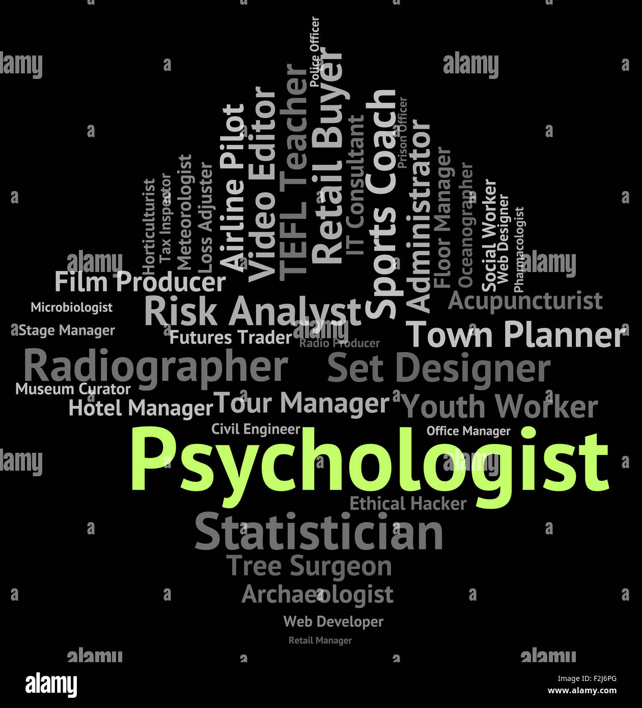 Psychiatrist Job Indicating Analyst Text And Employee Stock Photo Alamy