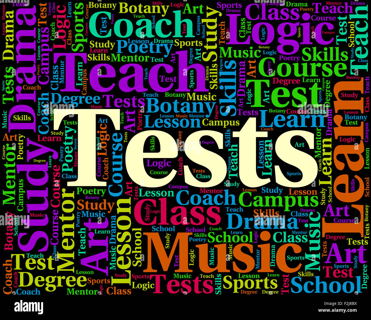 Tests Word Meaning Examinations Exam And Text Stock Photo