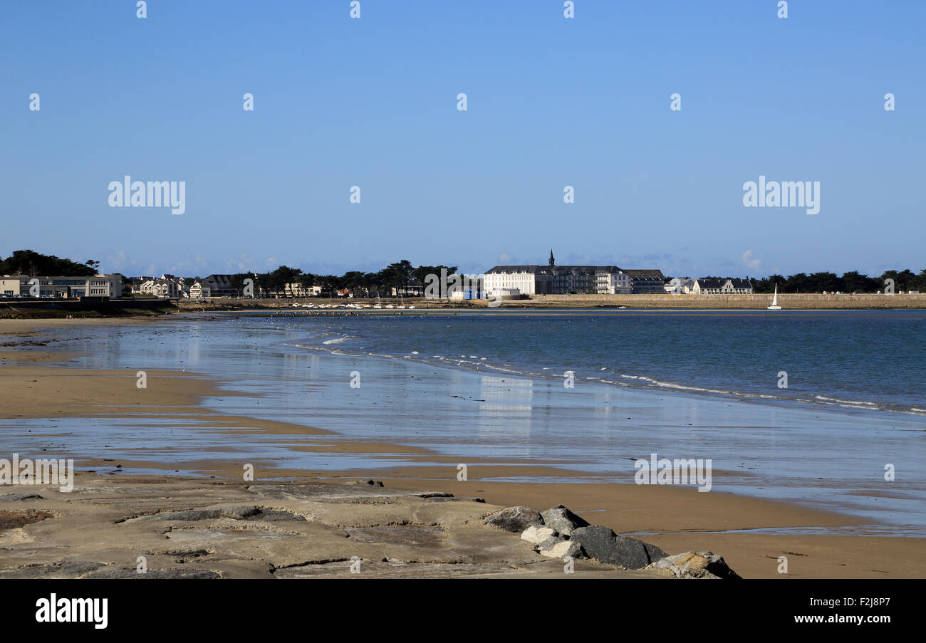 View of Le Croisic from beach at Pointe de Pen Bron, Guerande, Loire-Atlantique, France Stock Photo