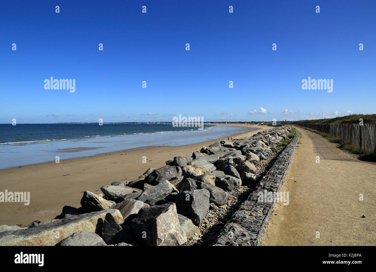 View of La Turballe from beach at Pointe de Pen Bron, Guerande, Loire-Atlantique, France Stock Photo