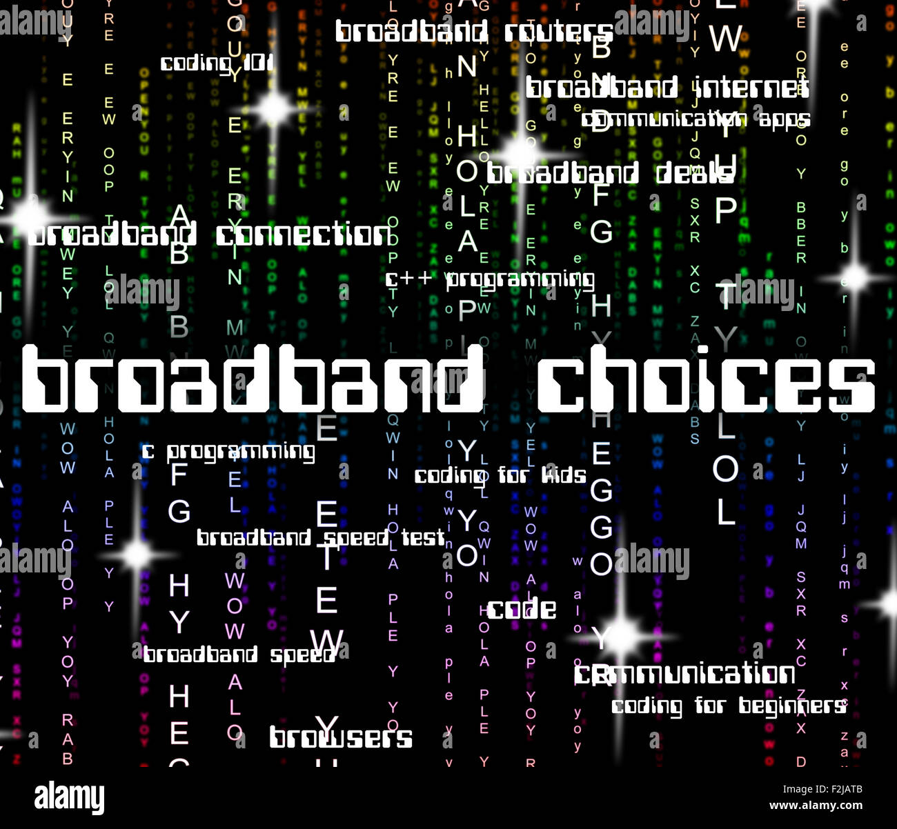 Broadband Choices Representing World Wide Web And Lan Network Stock ...