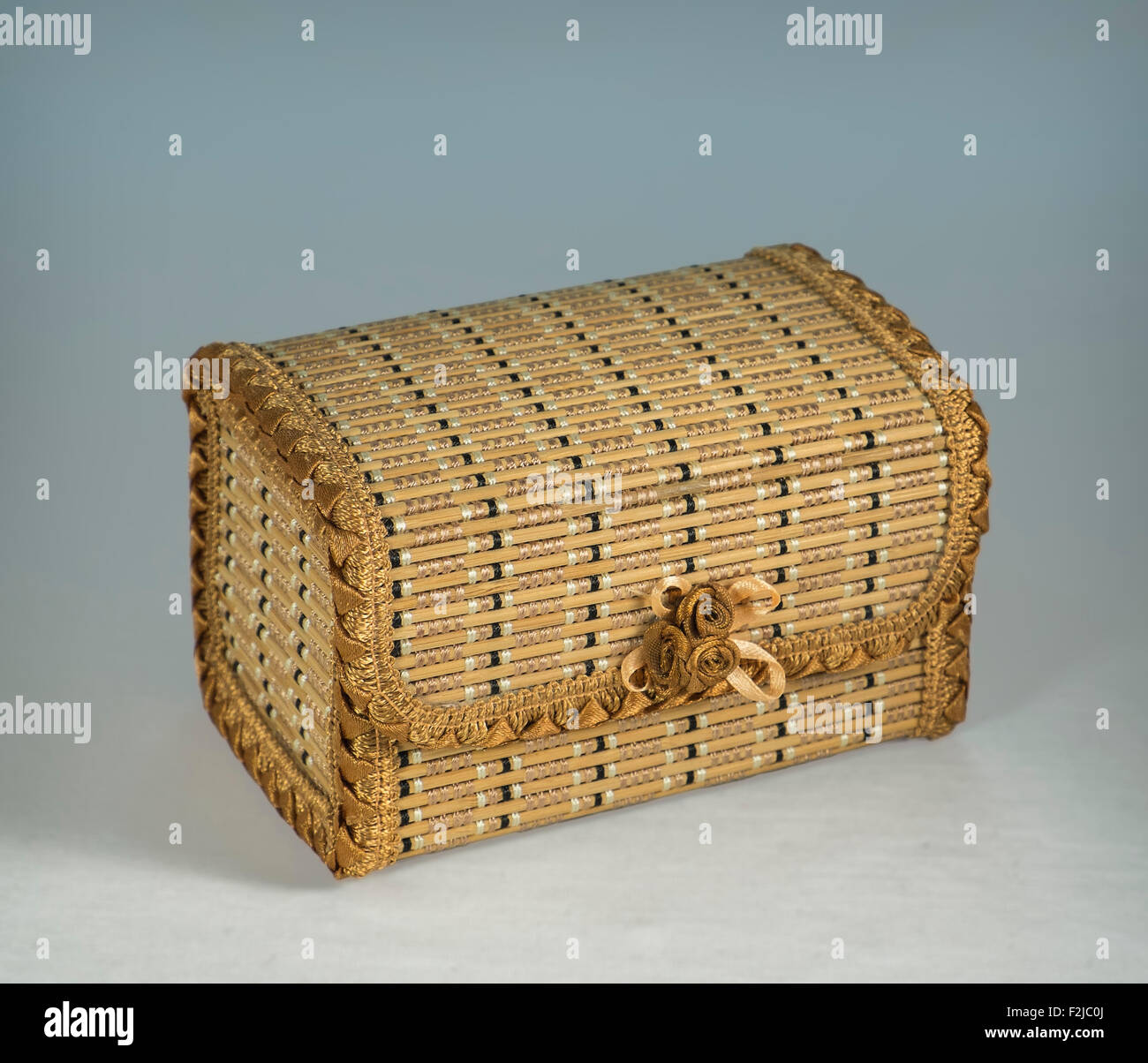 Bamboo jewelry box Stock Photo