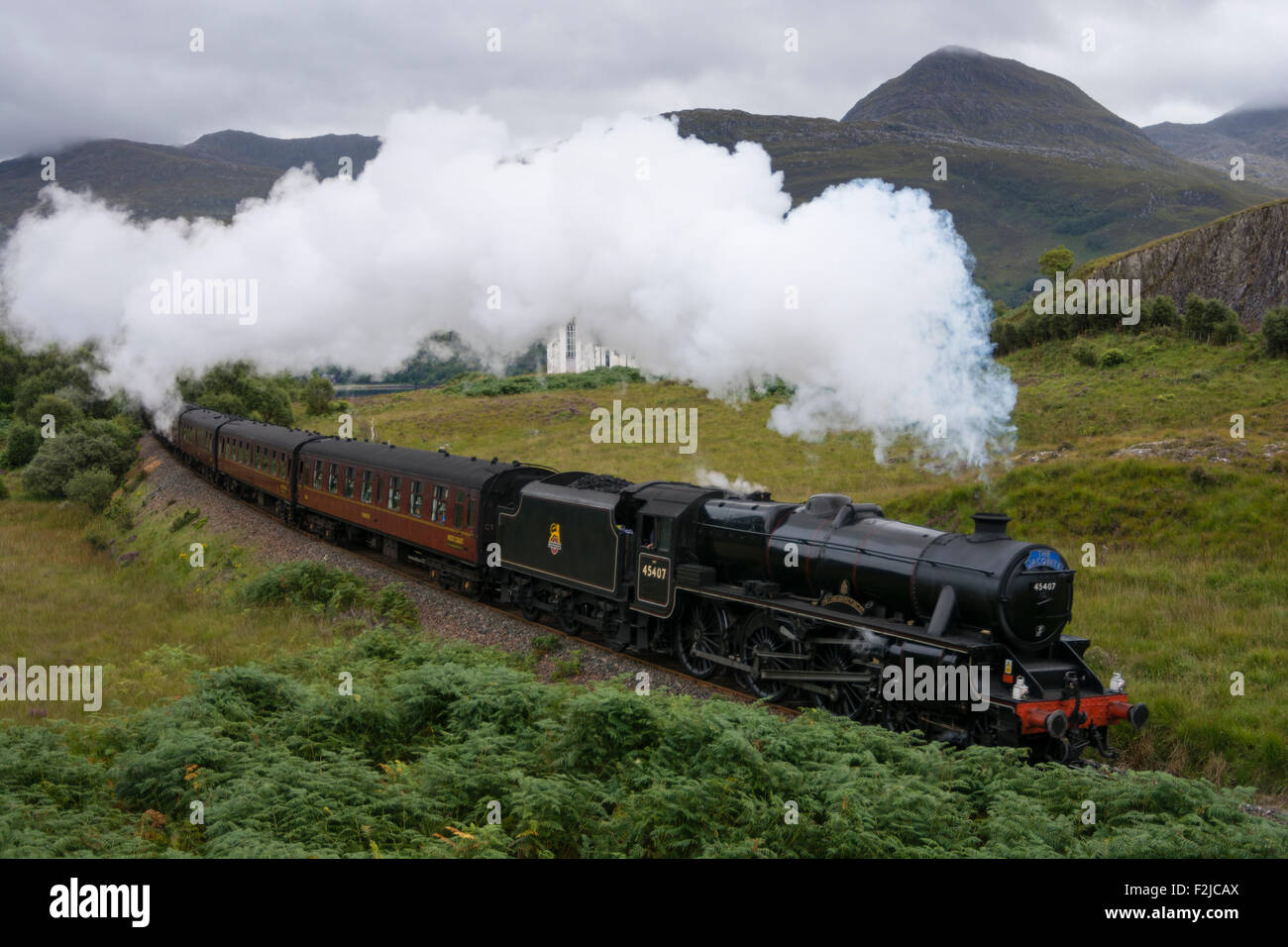 The Jacobite Steam Train Travelling From Fort William To Mallaig