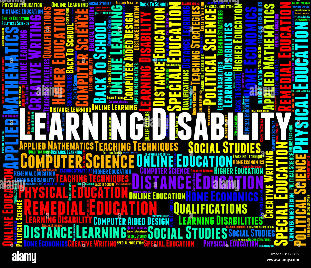 Learning Disability Words Meaning Slow Learner And Gifted Stock Photo