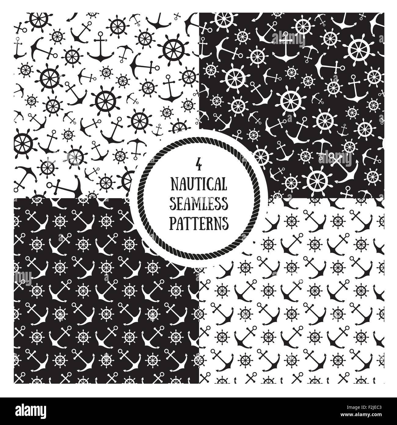 Seamless nautical pattern set Stock Vector Image & Art - Alamy