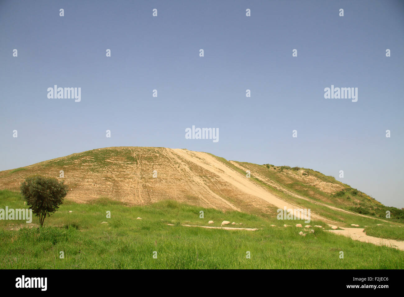 Israel, Tel Gamma in the Northern Negev, site of the Canaanite city Yurzah Stock Photo